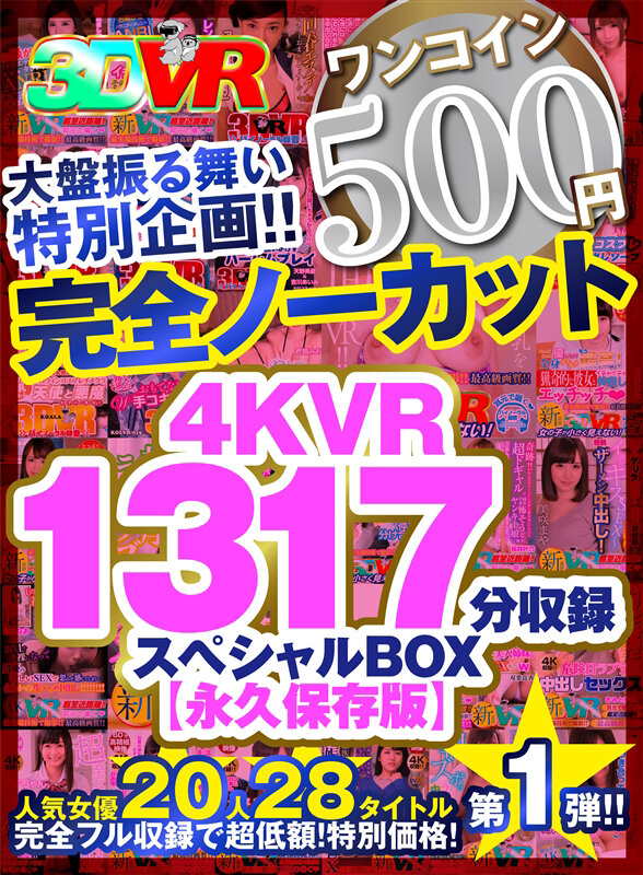 【VR】【500円ワンコイン】完全ノーカット大盤振る舞い特別企画！！4KVR1317分収録スペシャルBOX【永久保存版】 kolvrb00009