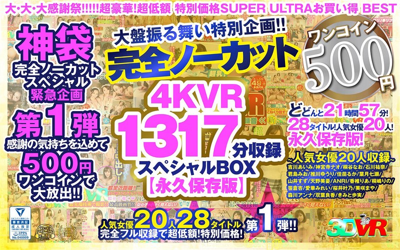 【VR】【500円ワンコイン】完全ノーカット大盤振る舞い特別企画!!4KVR1317分収録スペシャルBOX【永久保存版】