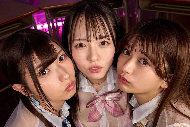 【VR】クラスの三連アイドルに包囲され、赤ちゃん精子が濃縮するまで焦らされるトライアングル中出し管理 サンプル