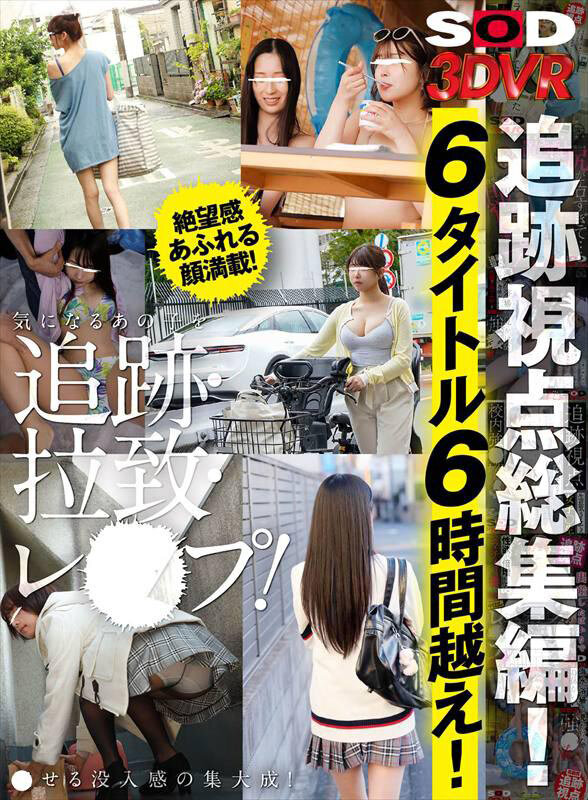 【VR】SOD 3DVR 追跡視点総集編！6タイトル6時間越え！絶望感あふれる顔満載！気になるあの子を追跡・拉致・レ●プ！●せる没入感の集大成！ サンプル