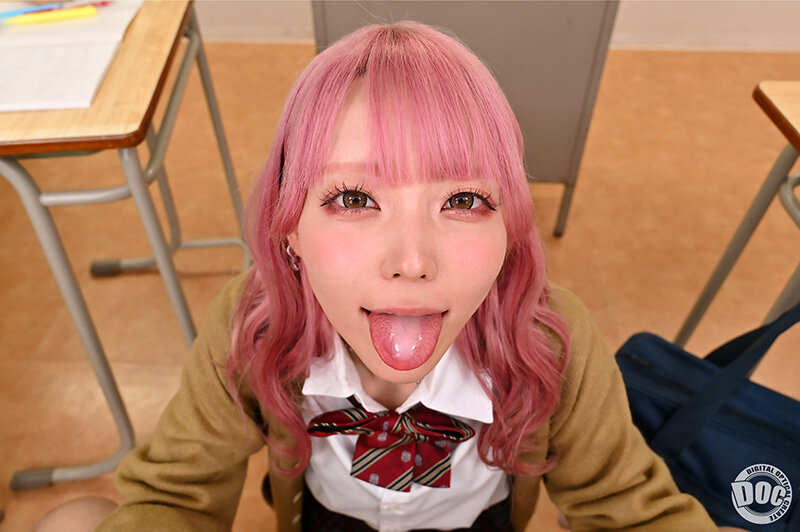 【VR】普段は接点のない1軍ギャルに勃起チ〇ポを見られてマーキングベロしゃぶりキスからのそのまま筆おろしされた。 藍瀬ミナ サンプル